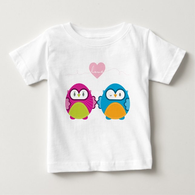 OWL LOVE :: bright girl + boy Baby T-Shirt (Front)