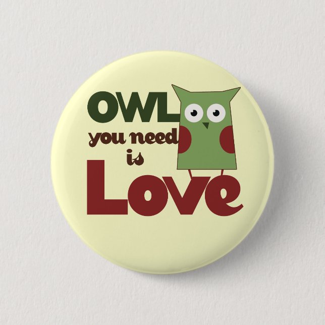 Owl Love Button (Front)