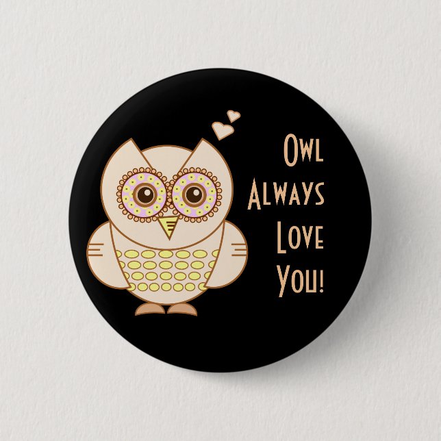 Owl Love Button (Front)