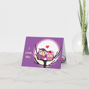 Owl Love Couple Holiday Card by Kakigori at Zazzle