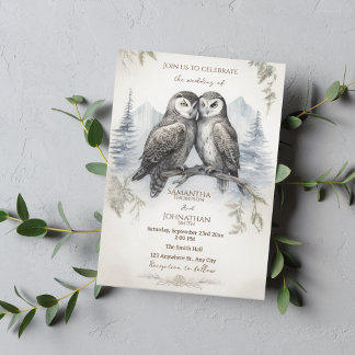 Owl Love Rustic Invitation
