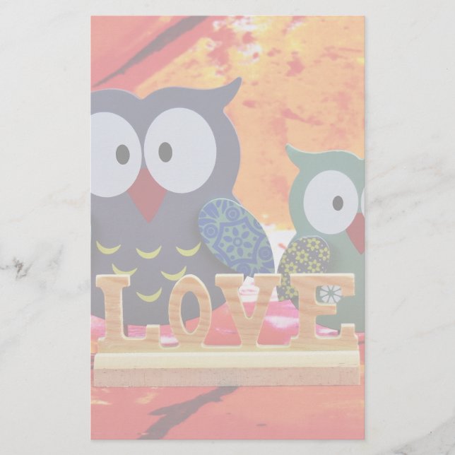 Owl love stationery (Front)