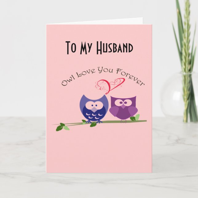 Owl Love You Forever, Cute Owls Holiday Card (Front)