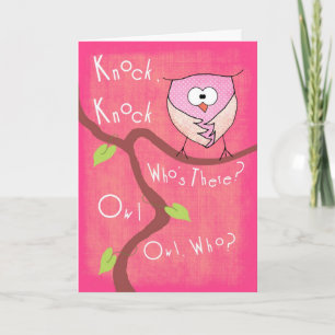Owl Love You Forever Valentine, knock knock Holida Holiday Card