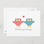 owl love you postcard | Zazzle