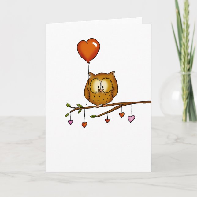 Owl love you - Valentine's Day gift Holiday Card (Front)
