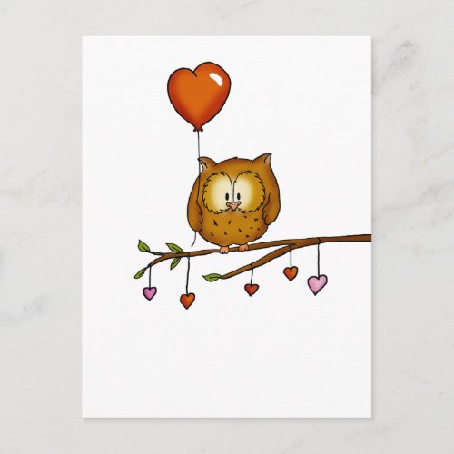 Owl love you _ Valentines Day gift Holiday Postcard