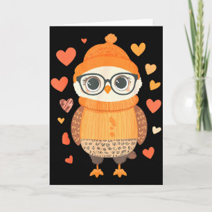 Owl Lover Heart Girls Valentine’s Day Women Owl Card