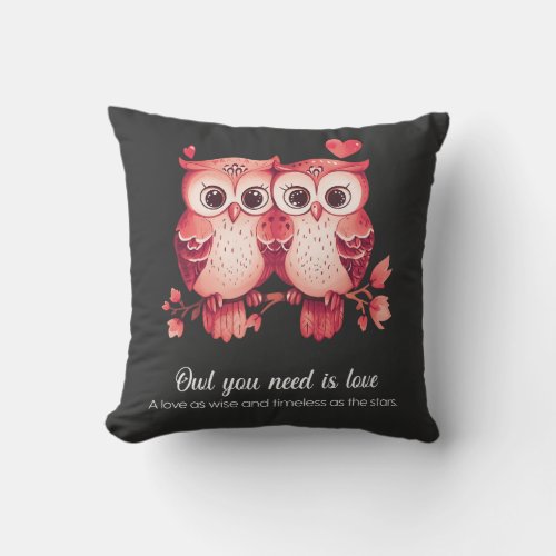 Owl Lovers _ Valentines Day special Throw Pillow