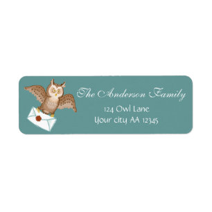 Owl mail adress label