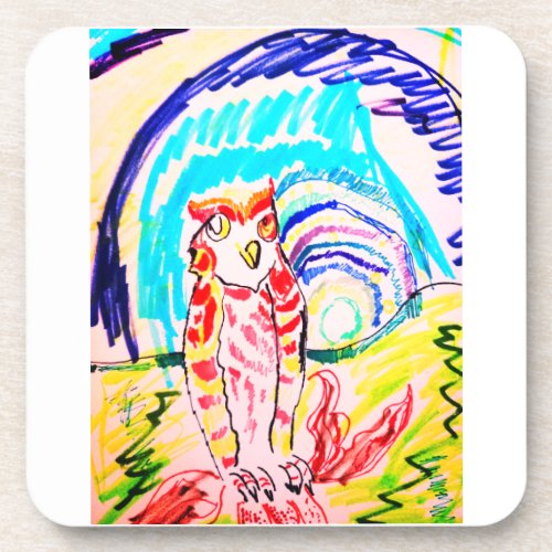 Owl marker notebook iPad air cover Playing Cards T Beverage Coaster