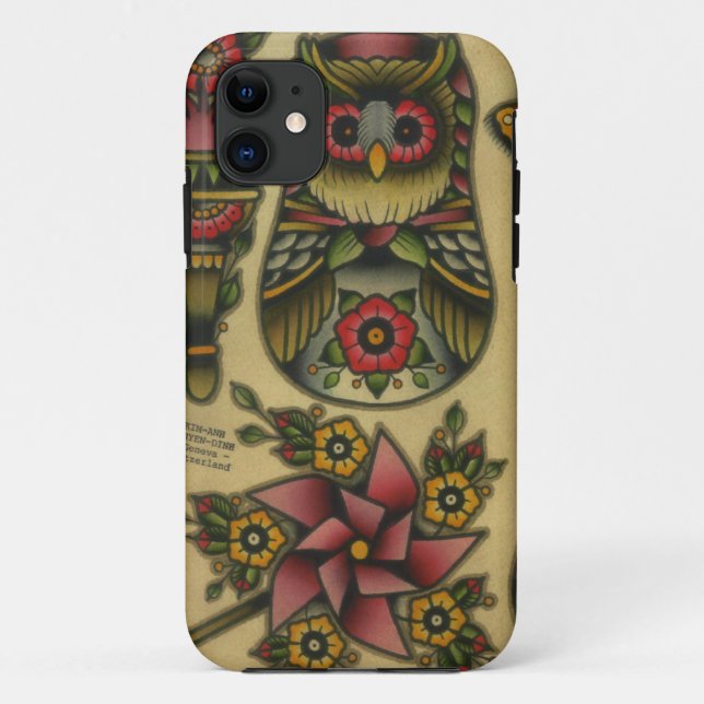 owl matroyshka pinwheel Case-Mate iPhone case (Back)