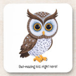 Owl-mazing kid, right here! v4 |  beverage coaster
