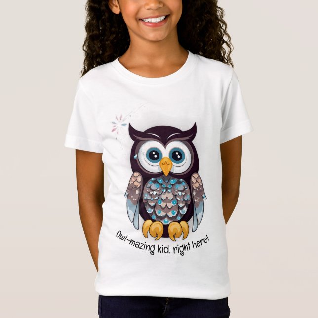 Owl-mazing kid, right here! v7 | Girl's T-Shirt (Front)