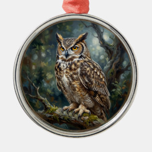 Owl Metal Ornament