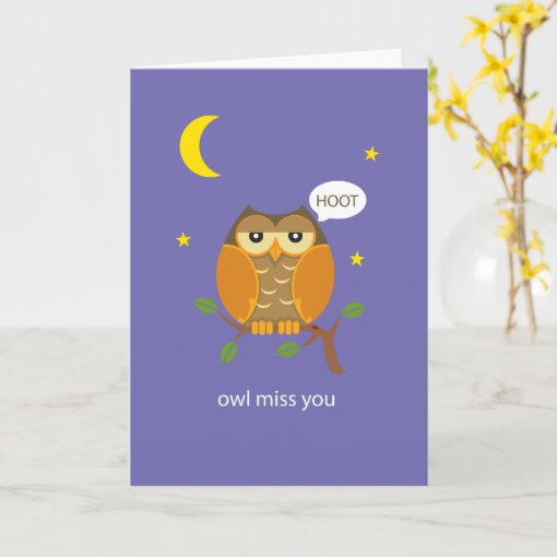 Owl Miss You Greeting Card | Zazzle