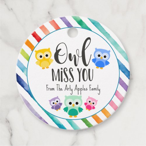 owl miss you teacher appreciation leaving gift favor tags