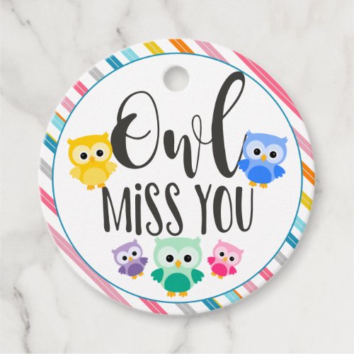 owl miss you teacher appreciation leaving gift favor tags