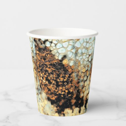 Owl Modern Art Abstract Art Paper cup
