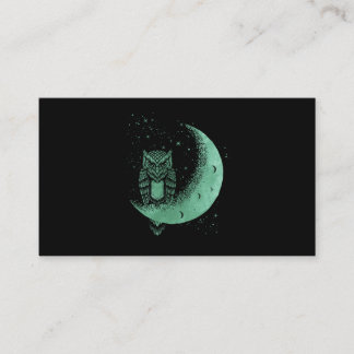 Owl Moon Bird Crescent Business Card