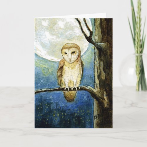 Owl Moon Blank Greeting Card