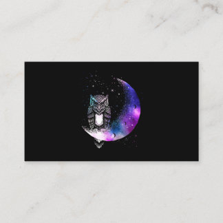 Owl Moon Galaxy Bird Crescent Business Card