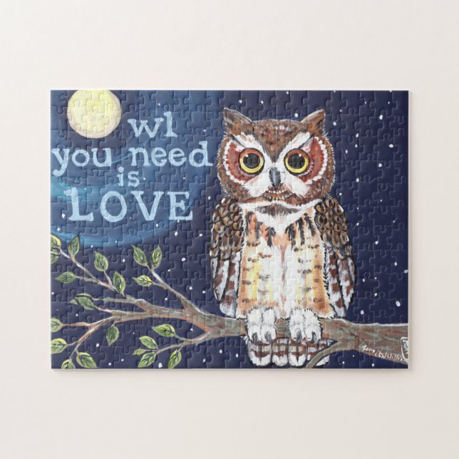 Owl Moon Halloween Night Jigsaw Puzzle Navy Autumn (Horizontal)