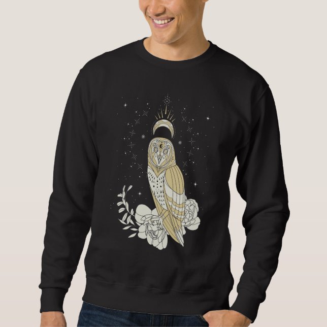 Owl Moon Phases Night Witch Aesthetic Sweatshirt (Front)