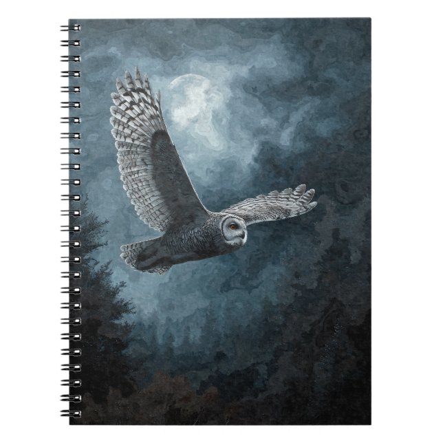 Owl Moonlit Flight Notebook (Front)
