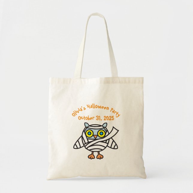Owl Mummy Halloween Party Tote Bag (Front)