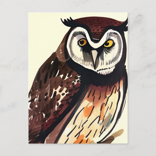 Owl - Nature Art Card Postcard (Front)