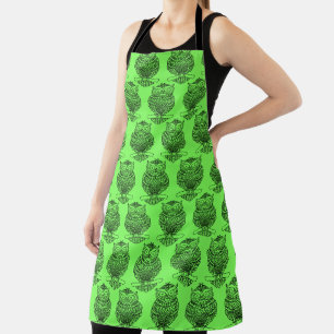 Owl (neon green) - Apron