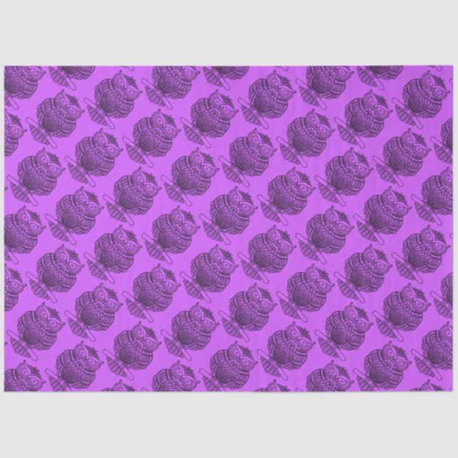 Owl (neon purple) - Tissue Paper (Front)