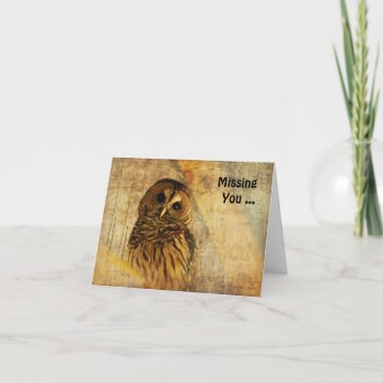 Owl Note Card - Missing You by LoisBryan at Zazzle