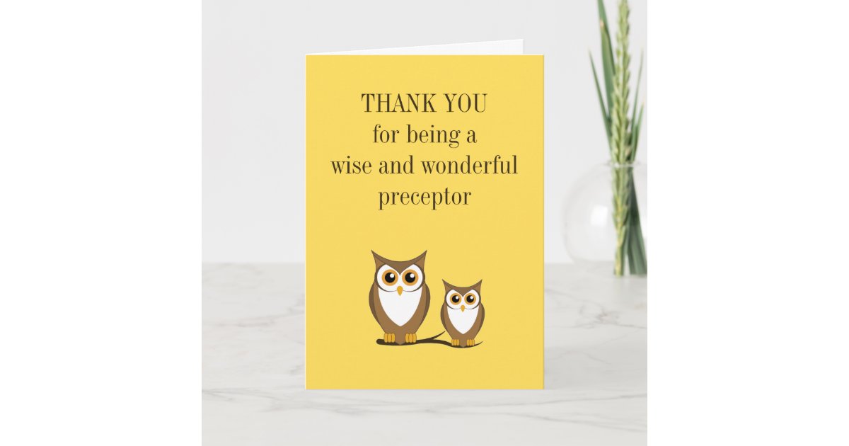 Owl Nurse Preceptor Thank You Card Zazzle