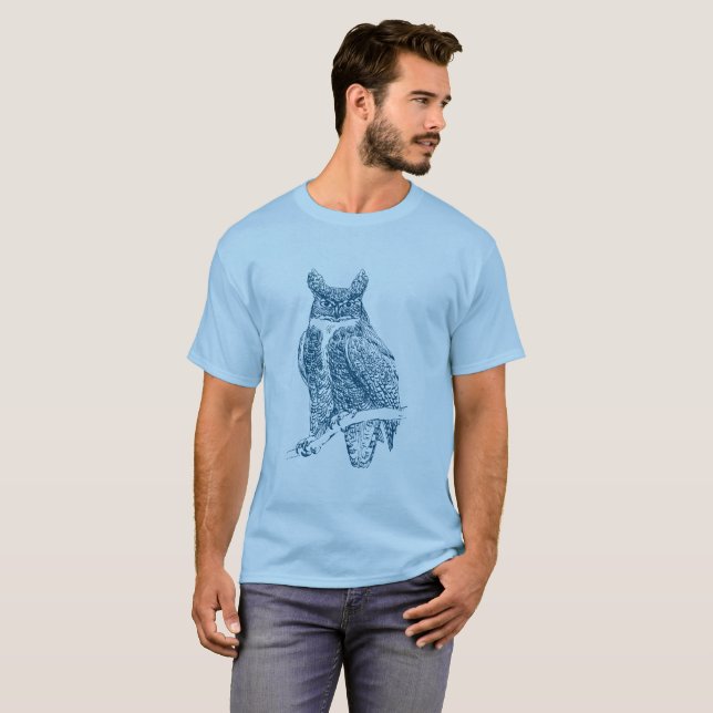 Owl - Ocean Blue T-Shirt (Front Full)