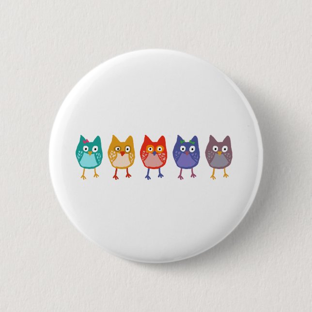 Owl of us pinback button (Front)