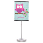 Owl on a Branch Personalized Table Lamp for Girl