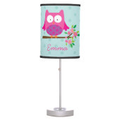 Owl on a Branch Personalized Table Lamp for Girl (Front)
