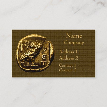 Owl On Ancient Greek Coin Business Card