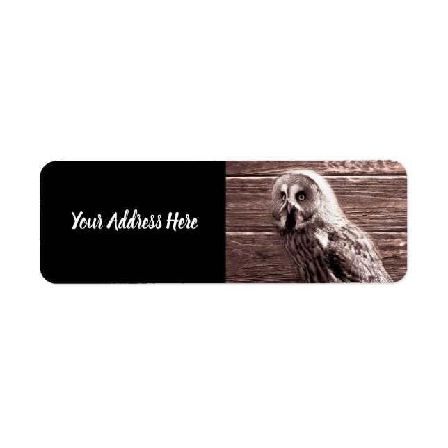 Owl on Barn Wood Label (Front)