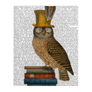 Owl On Books Acrylic Print