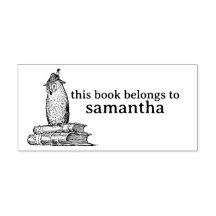 Owl on Books This Book Belongs to