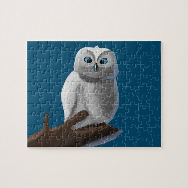 Owl on Branch Jigsaw Puzzle – Nature Art Puzzle (Horizontal)