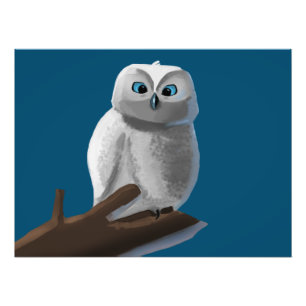 Owl on Branch Photo Print – Rustic Wildlife Wall 