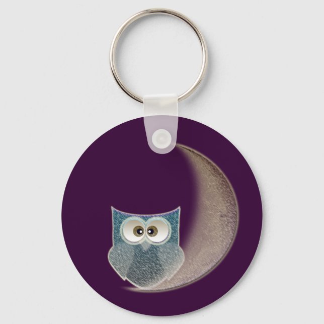 Owl on the Moon Keychain (Front)