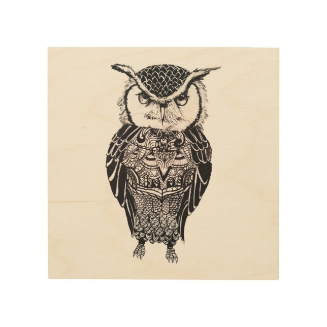 Owl on Wood Panel (Front)