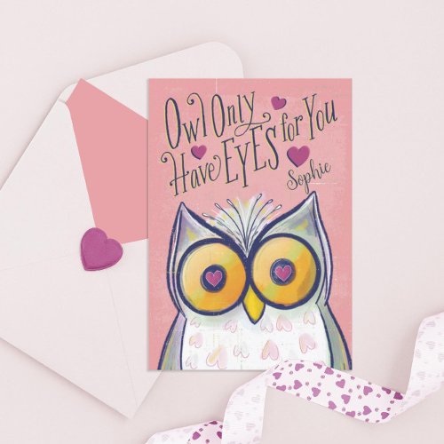 Owl Only Have Eyes For You Classroom Valentine Invitation