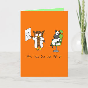 Owl Optometrist - Sheep Glasses Greeting Card
