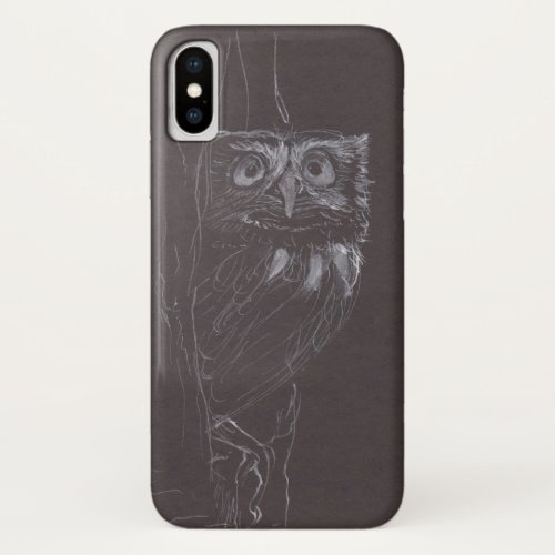 Owl _ Original Drawing _ White Ink _ Case